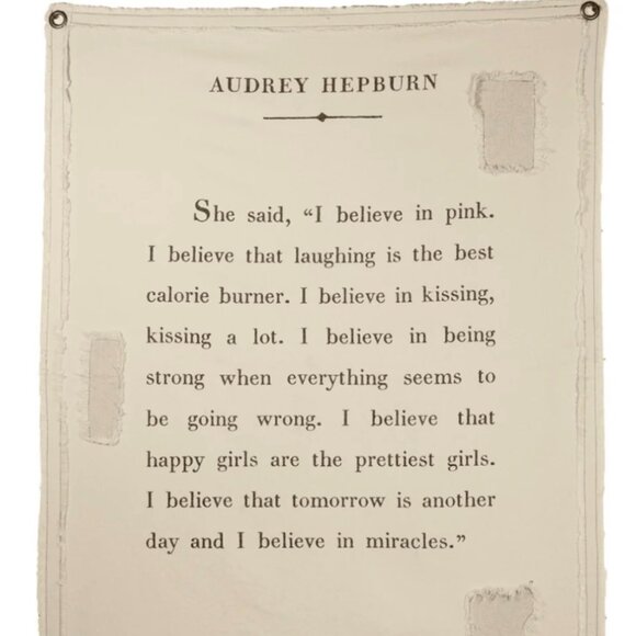 Audrey Hepburn quote large Canvas Tarp Wall Hanging 46